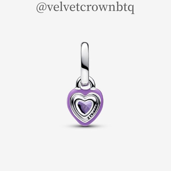 Pandora Pandora ME Purple Chakra Heart Mini Dangle Charm - Picture 1 of 3